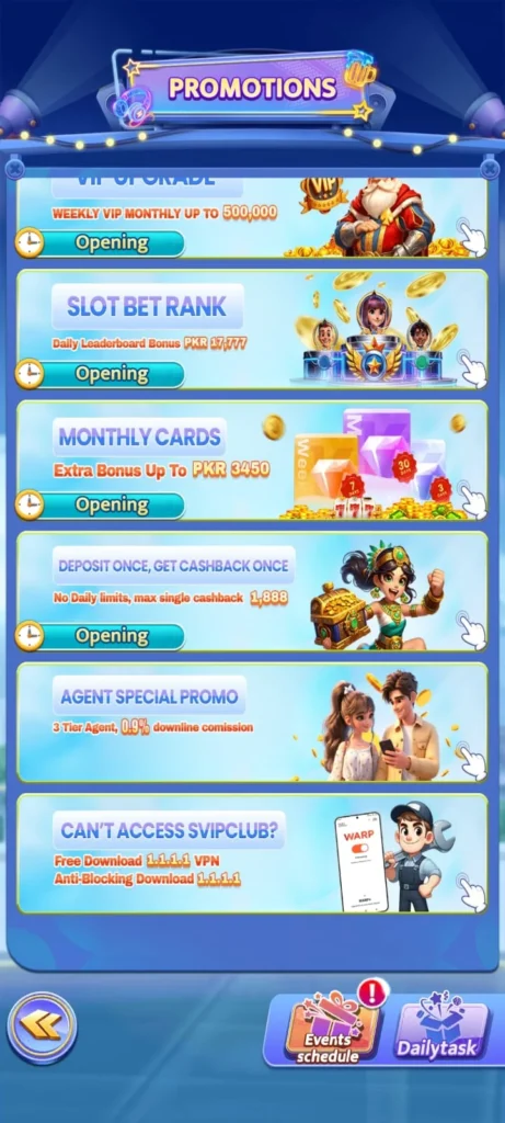 Svip Club Game Events