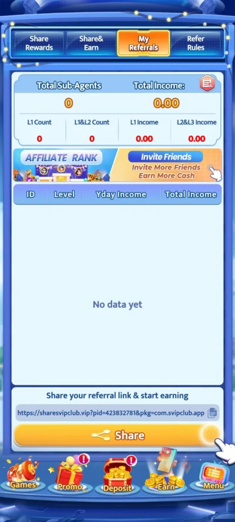 Svip Club Invite and Earn