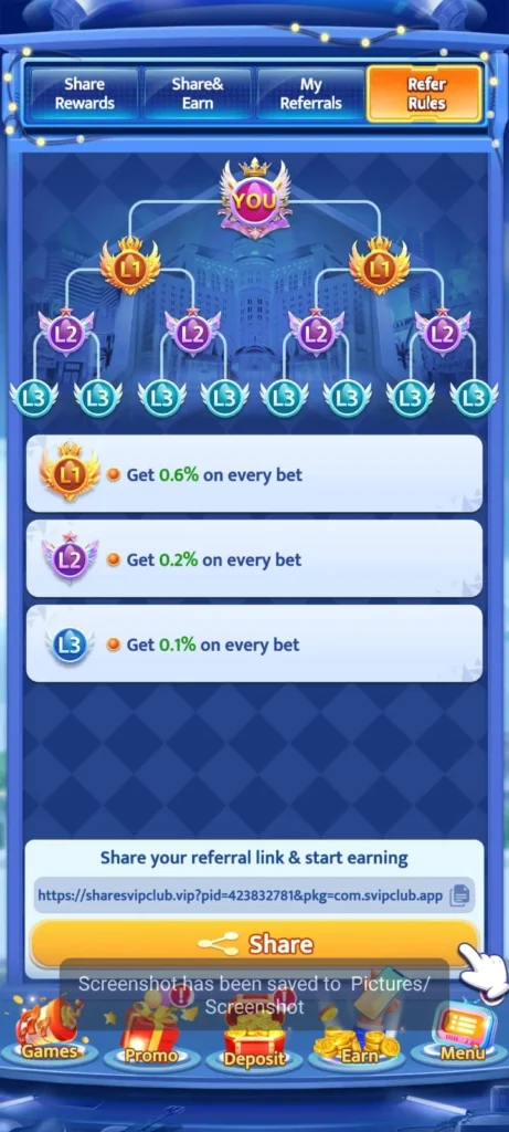 Svip Club Invite and Earn